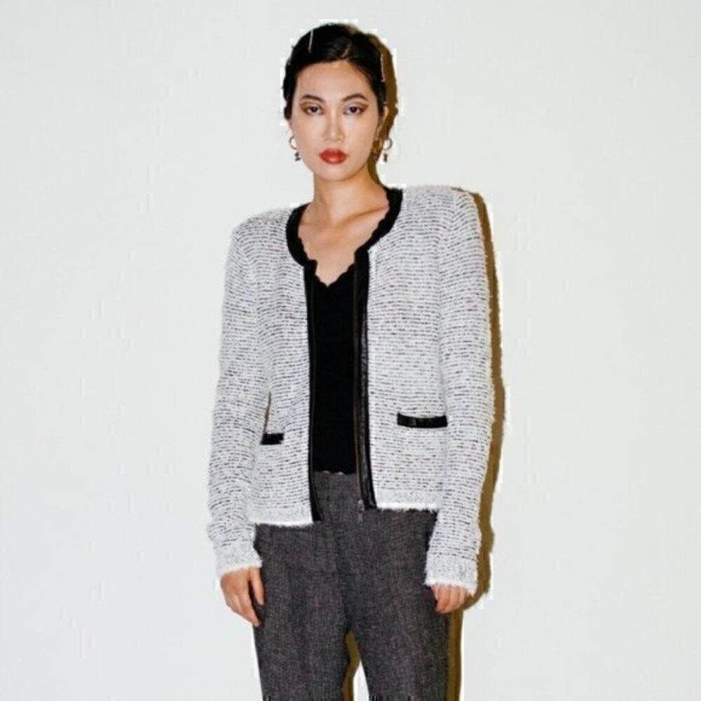 Joie Jacolyn B Jacket in Chalk & Caviar